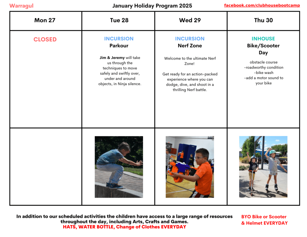 Warragul January Holiday Timetable 4