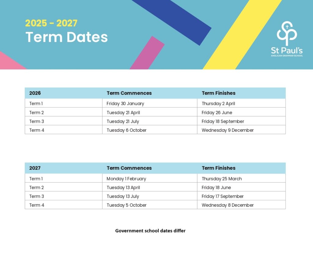 Term Dates 2025-2027